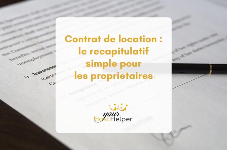 Contrat De Location Le R Capitulatif Simple Pour Les Propri Taires