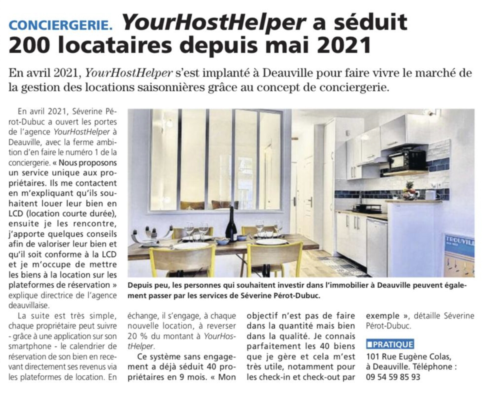 Conciergerie yourHostHelper dans la presse normandie