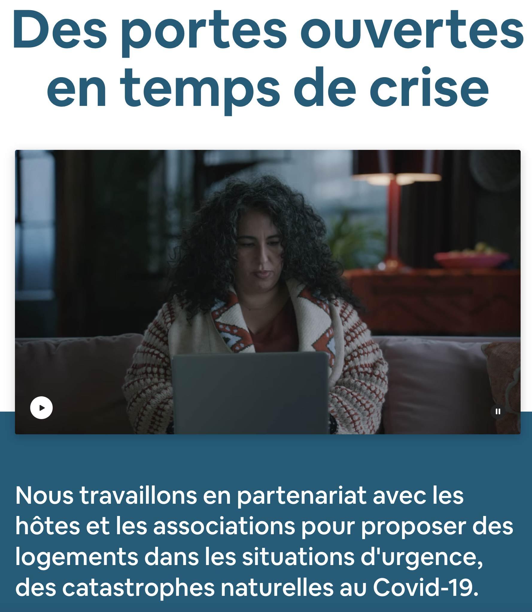 Capture d'écran du site de l'association Airbnb